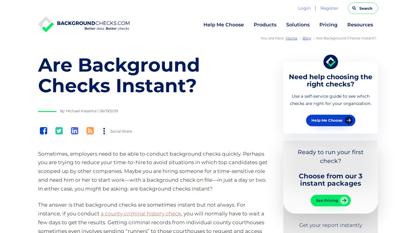 Are Background Checks Instant?